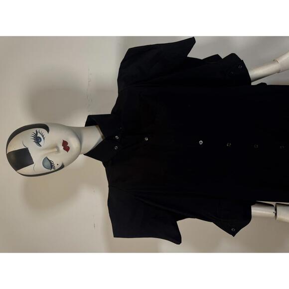 ALEXANDER MCQUEEN ENGINEERED Cotton Steampunk Mini Dress Top 42 BLACK - Picture 2 of 6